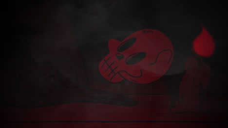 humo de mosca y calaveras rojas