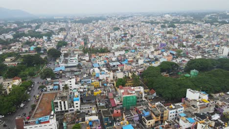 vista de drone de toda la ciudad de mysore de karnataka india pov vista de pájaro