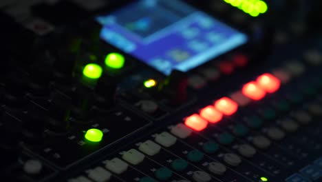 audio mixer console close-up