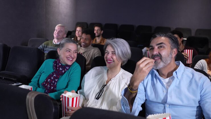 Persone che si godono un film al cinema