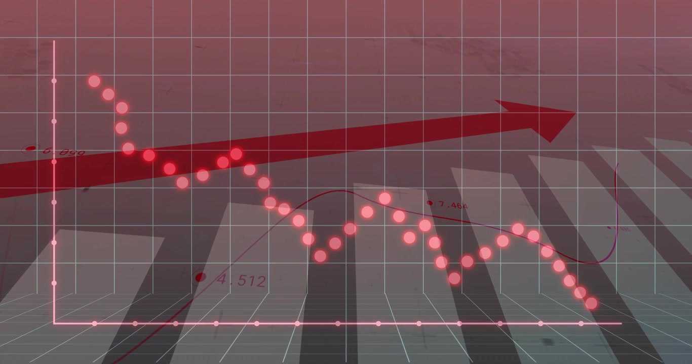 Animated Financial Graph Showing Market Volatility and Trends
