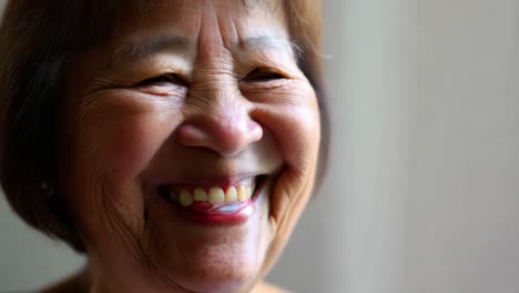 happy elderly asian woman