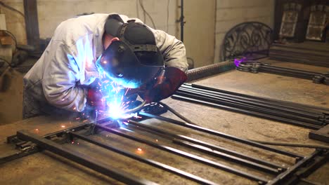 metal welder at work