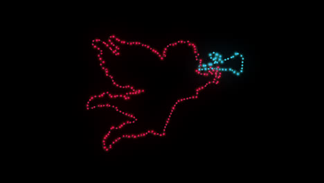 Engel-Glitzer-Neon-Glühbirnen-Glüheffekt-Loop-Animationsvideo,-Transparenter-Hintergrund-Mit-Alphakanal