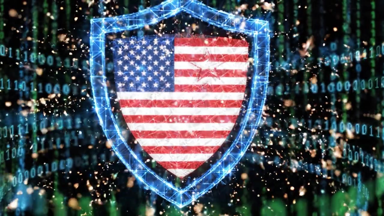 A Visual Representation of Cybersecurity with Digital Shields Amidst a Matrix of Binary Code - Emphasizing Protection in the Digital Age