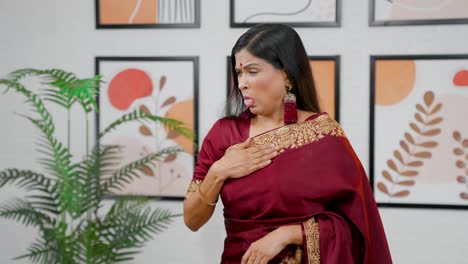 Indian-woman-disturbed-by-foul-smell