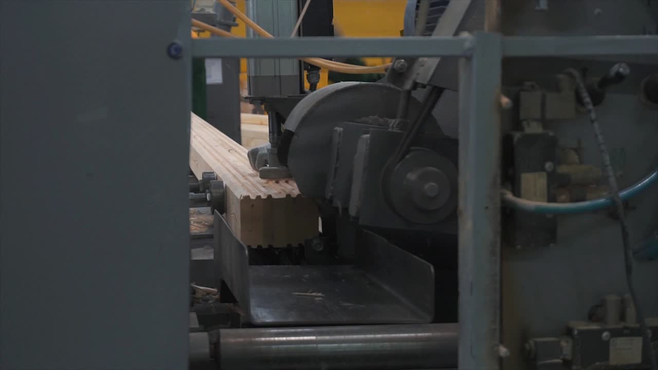 Wood Processing Machine in Action