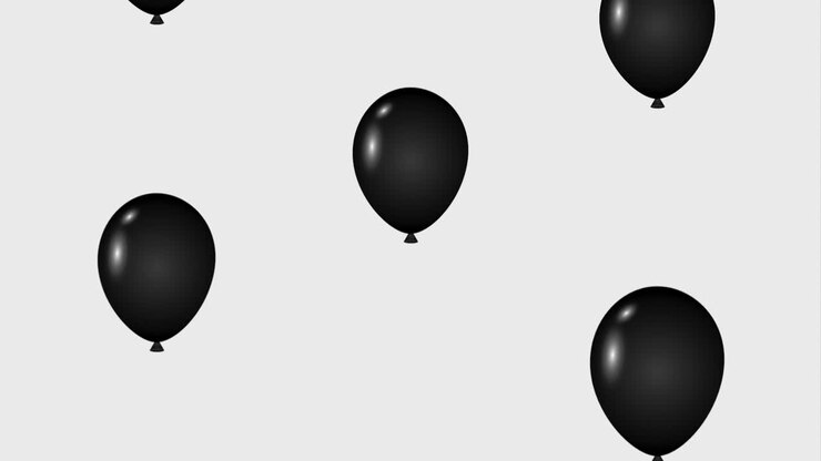 caduta di palloncini neri decorazione animazione di venerdì nero hd