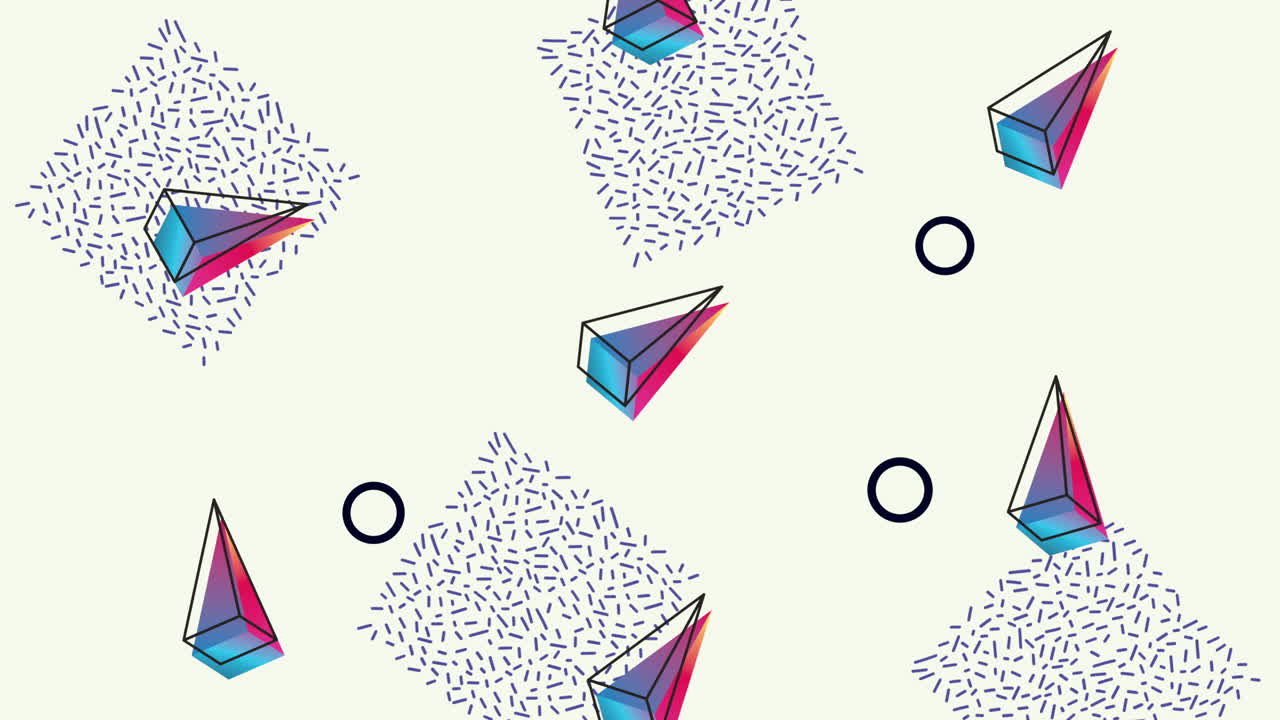 colores y figuras geométricas en animación de fondo blanco