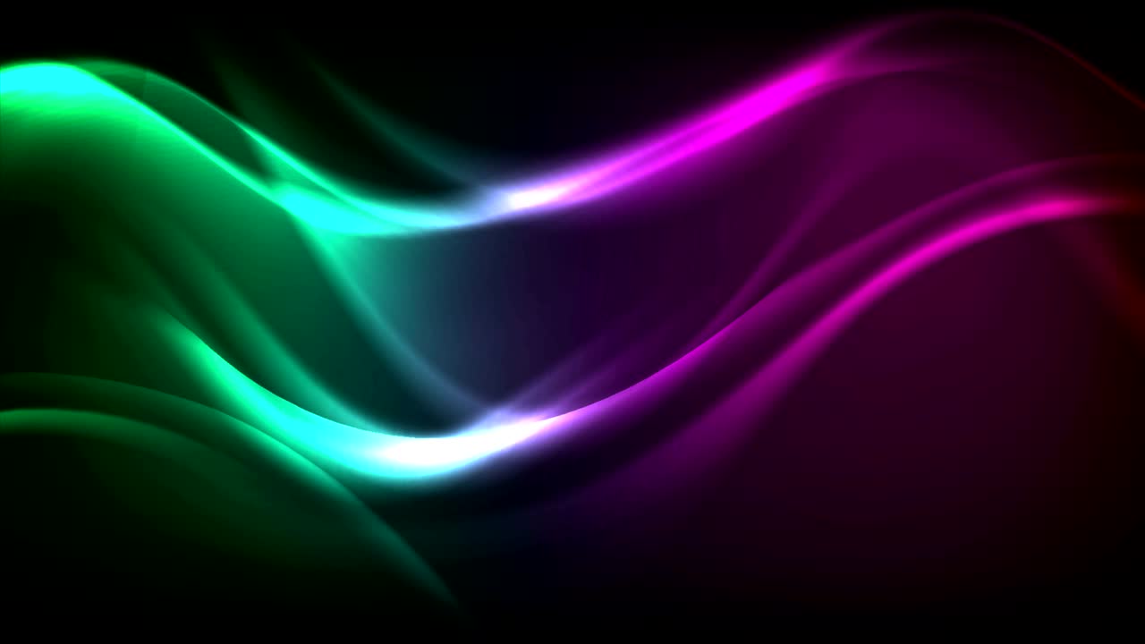 Green violet neon liquid waves video animation