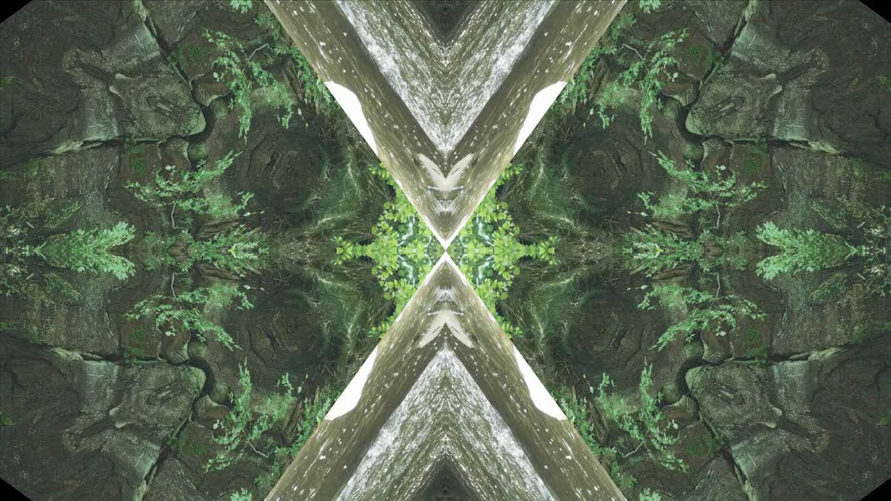 caleidoscopio de vegetación usando imágenes de bosque de wissahickon creek, philadelphia, #30