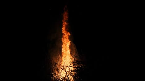 big fire flames on a black background