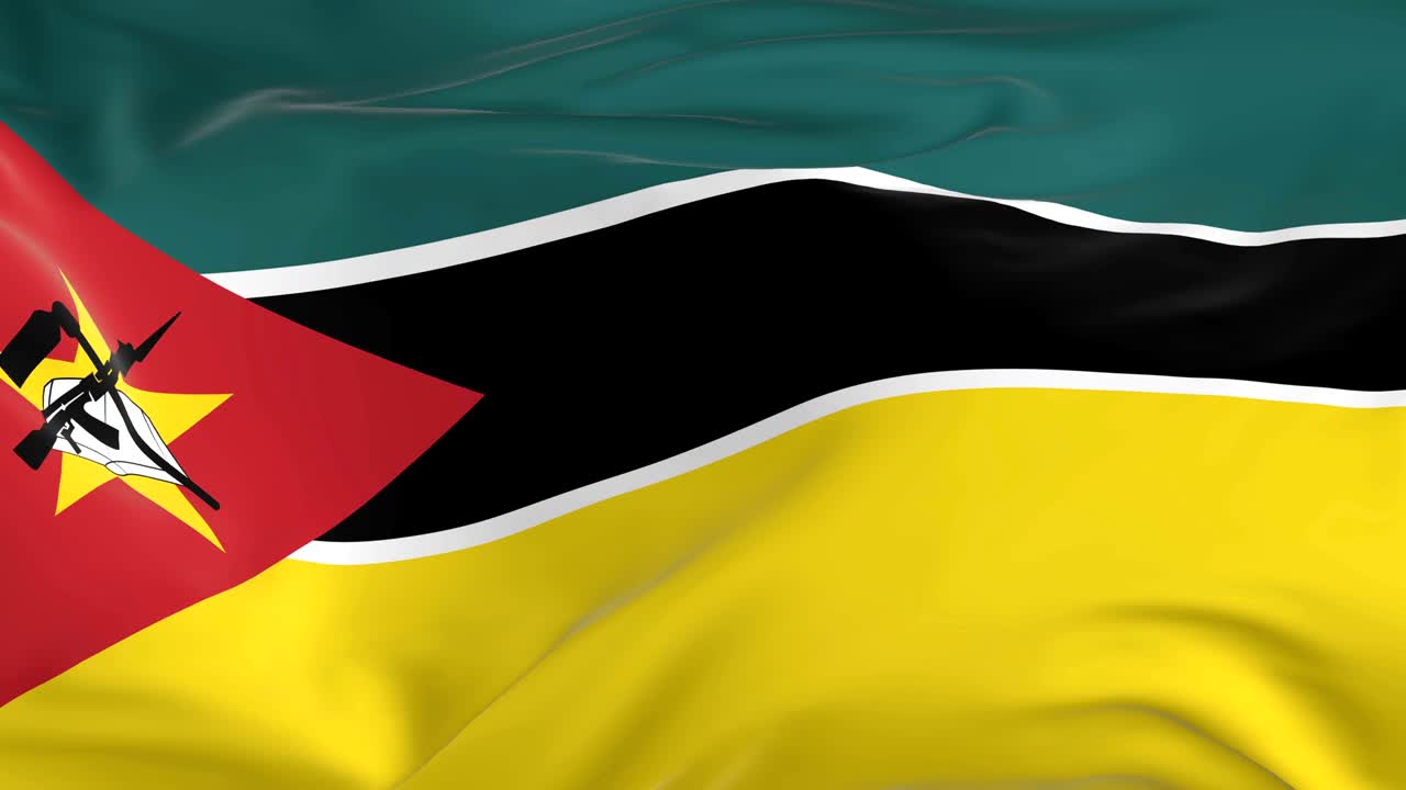agitando una bandera en bucle como fondo de mozambique