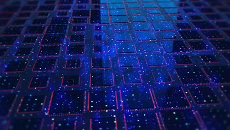 Advanced AI CPU Processors Analyzing Data Flow. Data Processing.