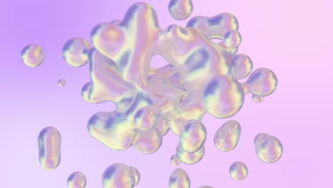 holographic liquid blobs abstract flowing animation. 4k abstract background loop.