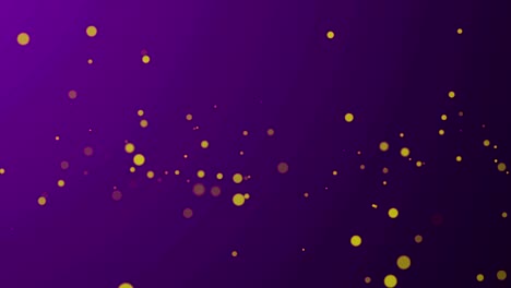 4k gold particles motion on the purple background. space for text. abstract moving and seamless loop background. motion graphic and animation.