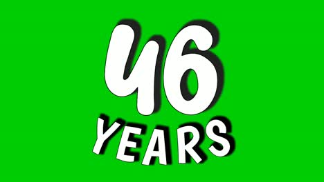 46 forty six years text animation motion graphics on green screen