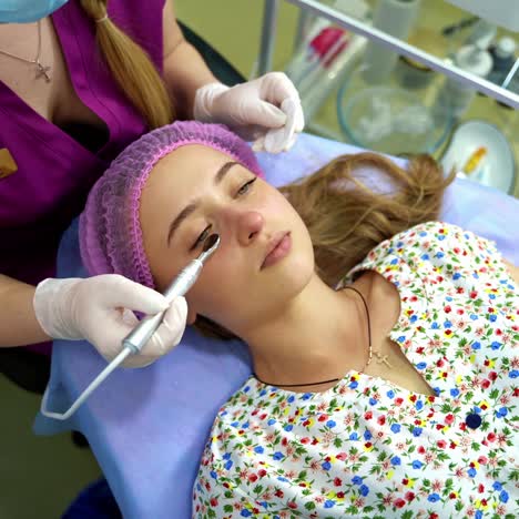 cosmetology face procedure in cosmetic salon