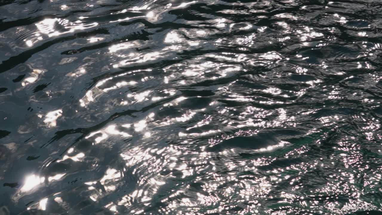 Swimming Pool Bright Sun Reflecton Blinking Water Ripples Abstract Background 4K