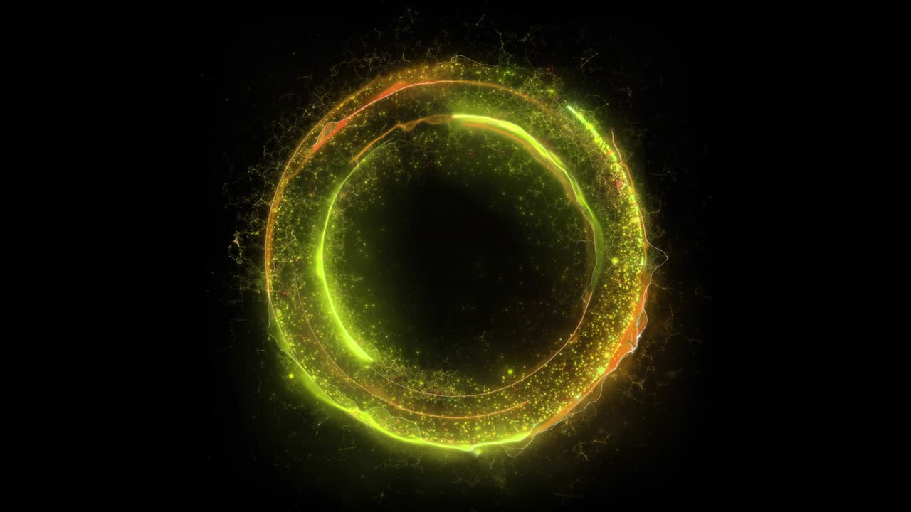 animación de un portal redondo con color cambiante que consiste en relámpagos, energía y partículas aisladas en fondo negro con alpha luma matte vfx cg 4k. puerta espacial. ciencia ficción. futurista.