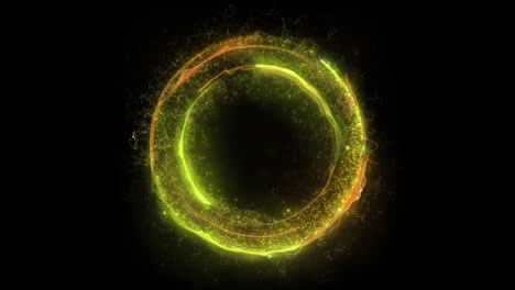 animación de un portal redondo con color cambiante que consiste en relámpagos, energía y partículas aisladas en fondo negro con alpha luma matte vfx cg 4k. puerta espacial. ciencia ficción. futurista.