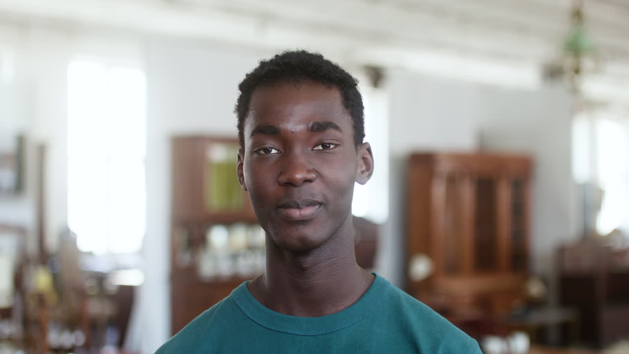 Close up view of african american man