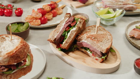 gourmet sandwiches and grilled shrimp