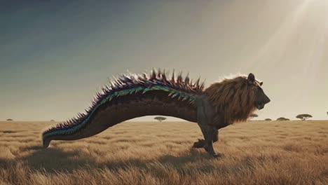 dragon tail in a savannah landscape