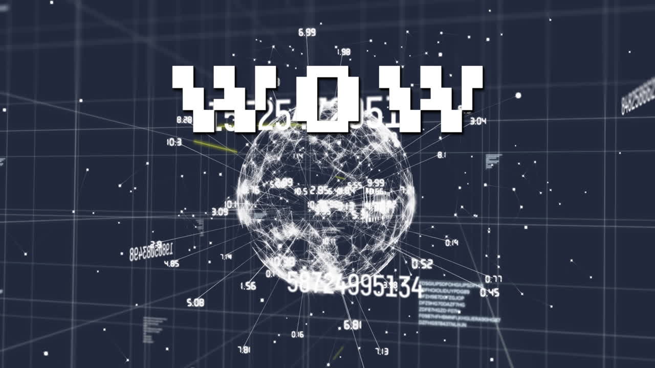 연결 네트워크를 통해 와우 텍스트의 애니메이션과 그리드에 대한 데이터 처리