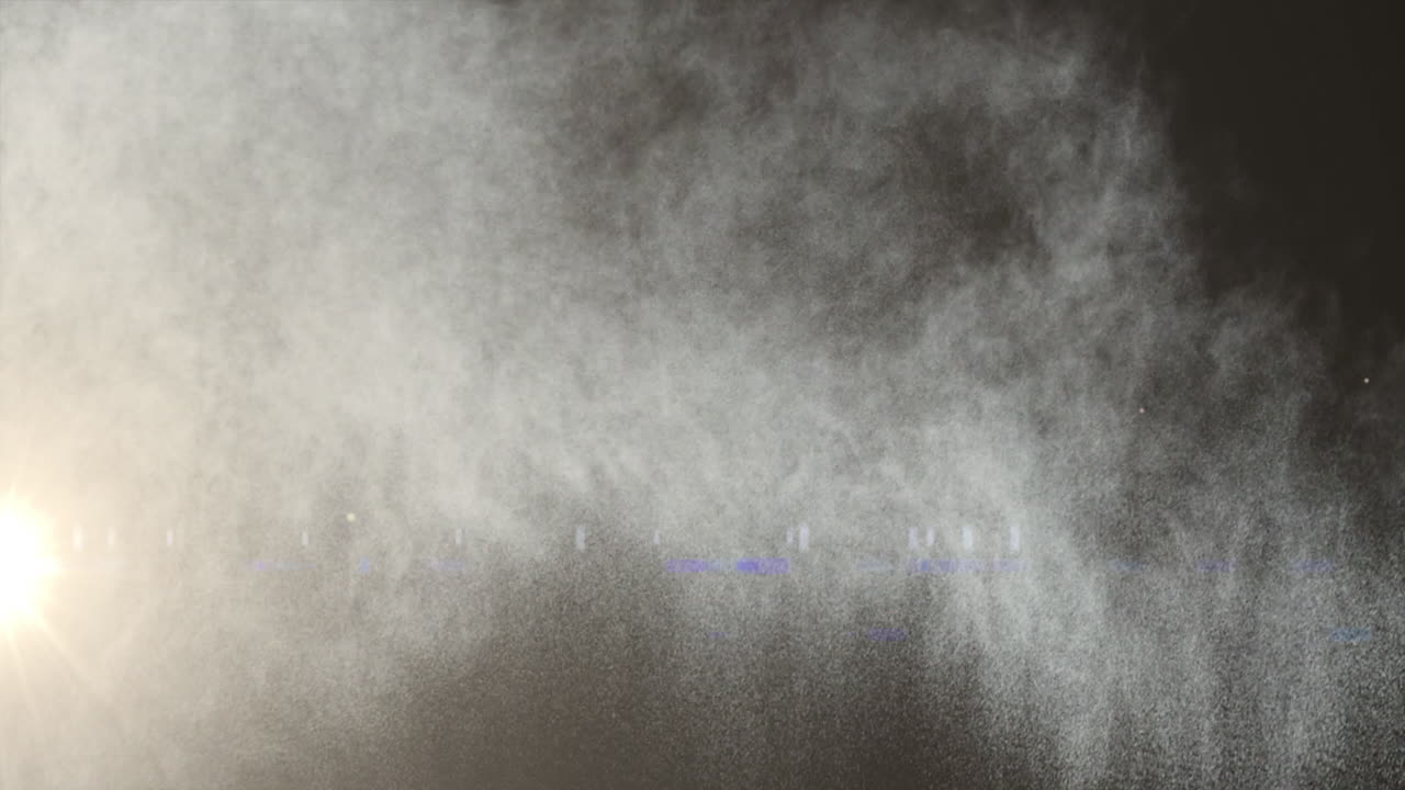 animación de manchas de luz y rastros de humo sobre fondo negro