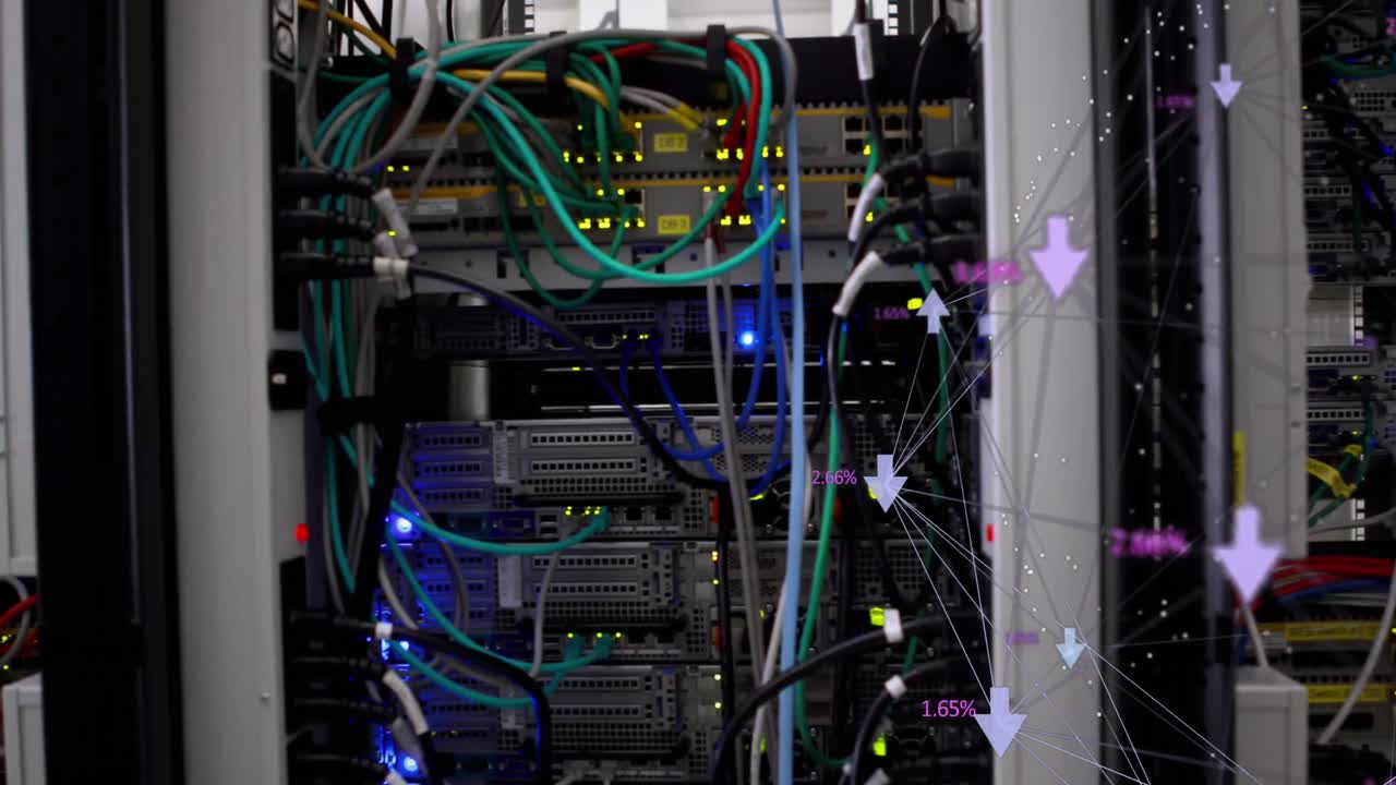 animación de conexiones con iconos a través de servidores