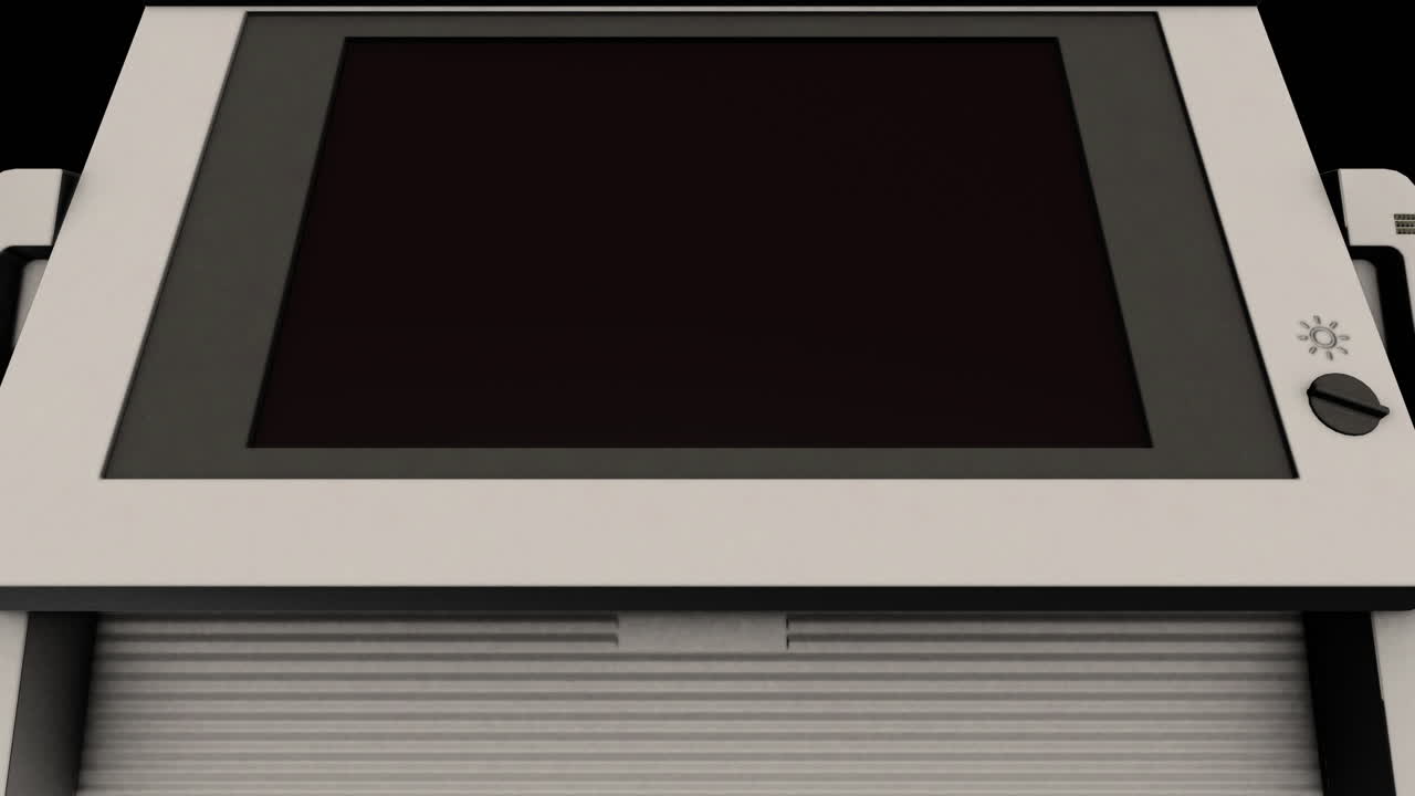 Old Retro PC Personal Computer with Green Text on Screen Typing Out ONLINE with Cursor - 3D Animation