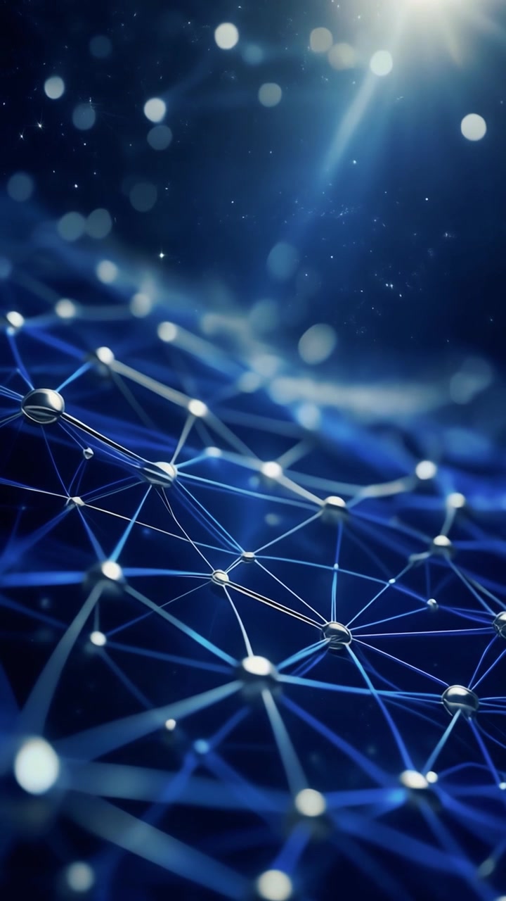 Abstract Digital Network Connection with Glowing Nodes and Lines