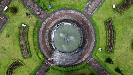 water fountain from above