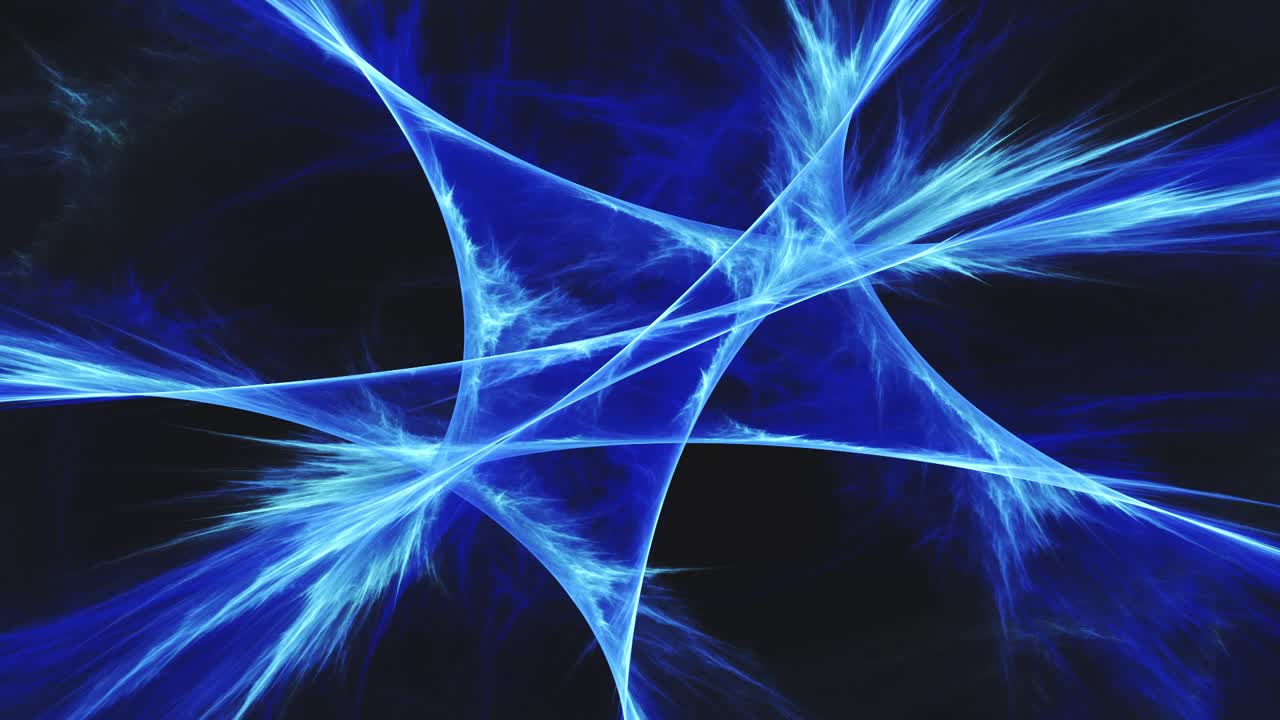 Fractal blue ice crystals background video animation, looping endlessly