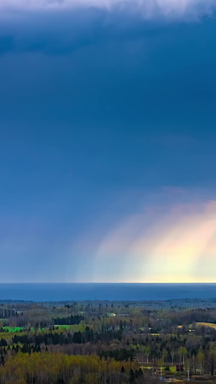 Peaceful timelapse of vast horizon, clouds drifting over landscape