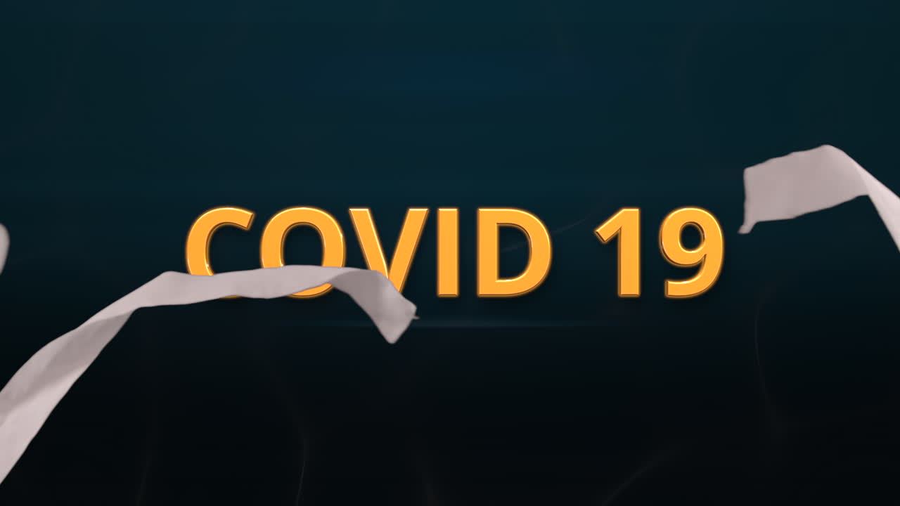 varios rollos de papel higiénico se ven volando unos junto a otros con el nombre covid 19