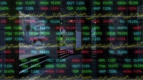 Animation-of-financial-data-processing-over-cityscape