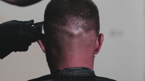 cutting hair in a barbershop