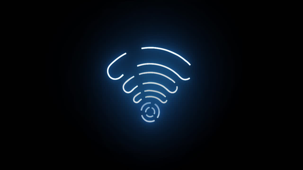 Neon wifi signal icon