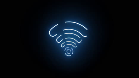 neon wifi signal icon