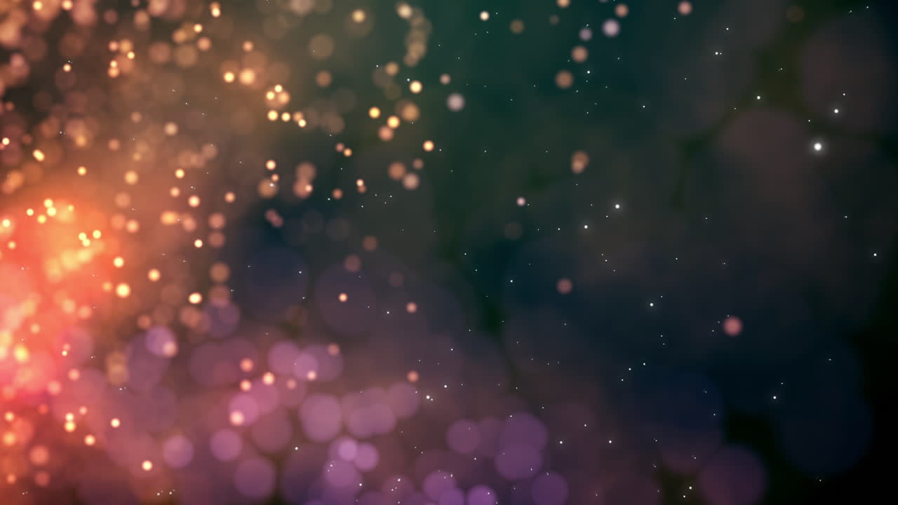 video de apertura abstracto con efecto bokeh en el fondo mientras los copos vuelan