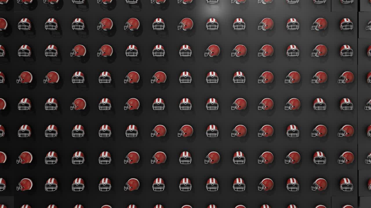 casco deportivo colorido y béisbol fondo abstracto rojo