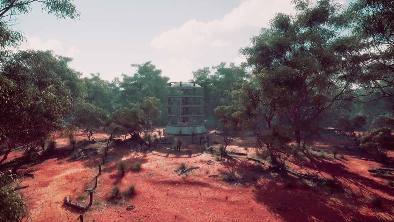 Abandoned Tower in a Forest