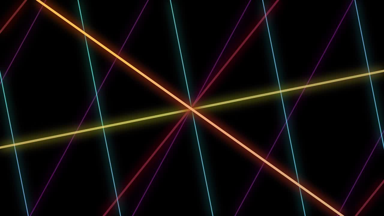 marco de neón de luz abstracta en fondo negro. club de fiesta láser muestra animación en bucle. video 4k