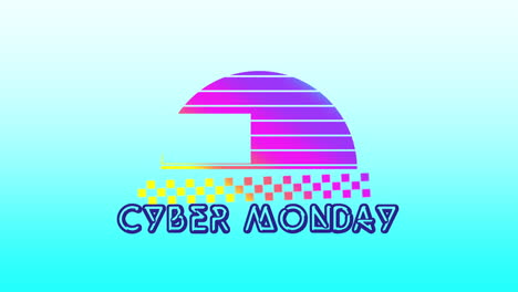 Retro-Cyber-Monday-Text-Mit-Pixeln-Auf-Grünem-Farbverlauf