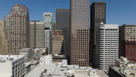 aerial footage from the finance district of san francisco