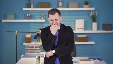 unglücklicher geschäftsmann, weinender geschäftsmann.