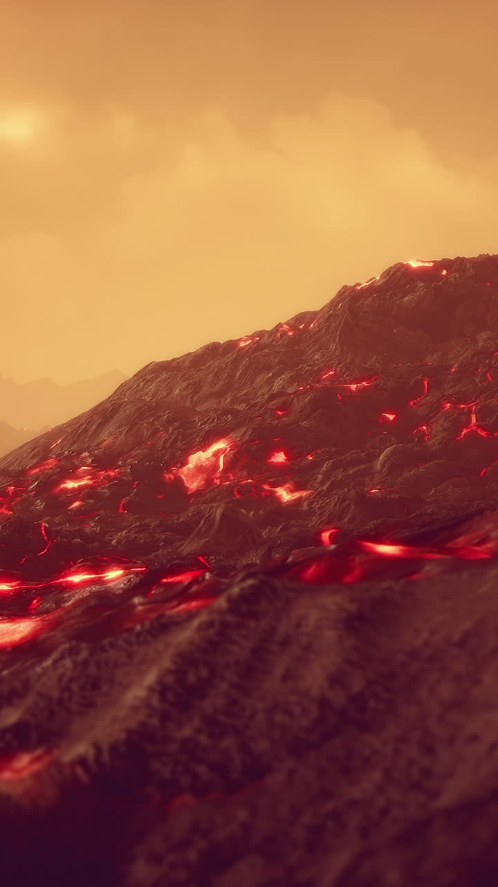 炎上する溶岩の火山