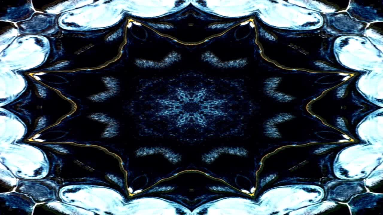 único colorido caleidoscopio fractal mármol patrón geométrico movimiento de fondo.